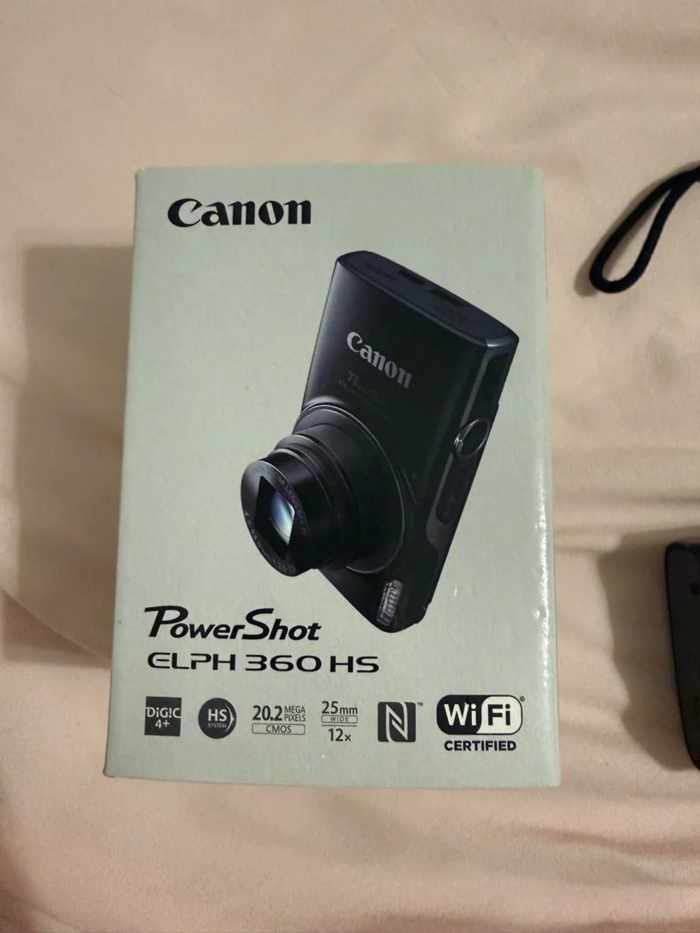 Canon Black Compact Digital Camera with Wrist Strap